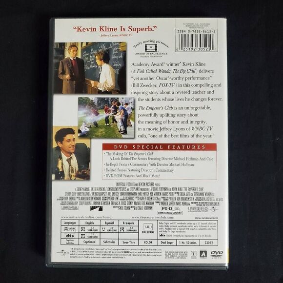 The Emperor’s Club DVD Kevin Kline Drama Full Screen - Picture 3 of 3
